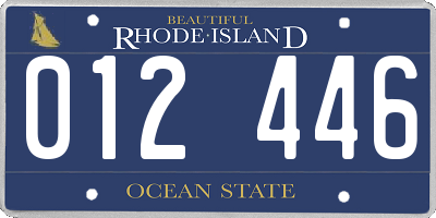 RI license plate 012446