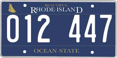 RI license plate 012447