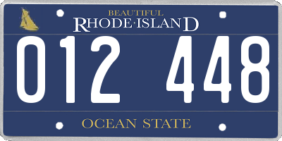 RI license plate 012448