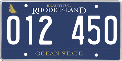 RI license plate 012450