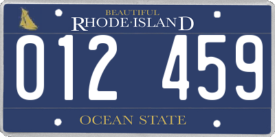 RI license plate 012459