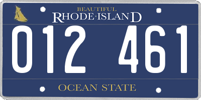 RI license plate 012461