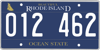 RI license plate 012462