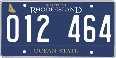 RI license plate 012464