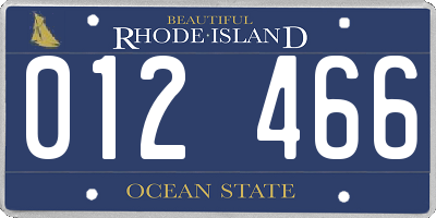 RI license plate 012466