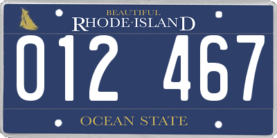 RI license plate 012467