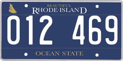 RI license plate 012469