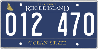 RI license plate 012470