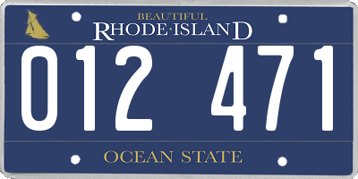 RI license plate 012471