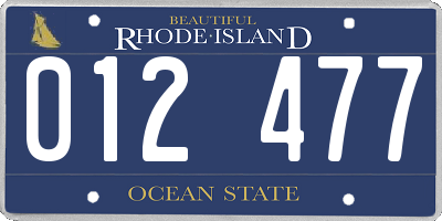 RI license plate 012477