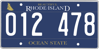 RI license plate 012478
