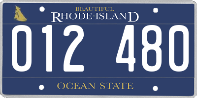 RI license plate 012480