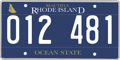 RI license plate 012481