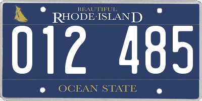 RI license plate 012485