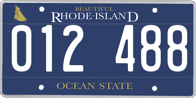 RI license plate 012488