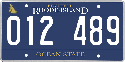 RI license plate 012489