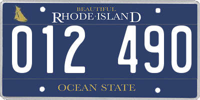 RI license plate 012490