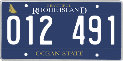 RI license plate 012491