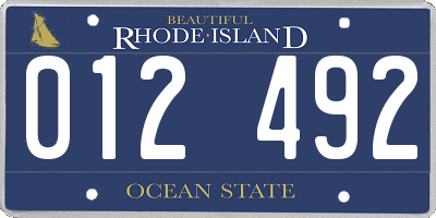 RI license plate 012492