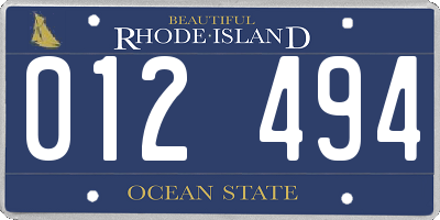 RI license plate 012494