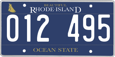 RI license plate 012495