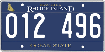 RI license plate 012496