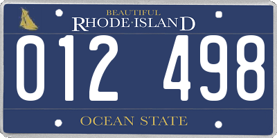 RI license plate 012498