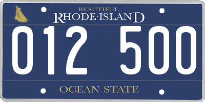 RI license plate 012500