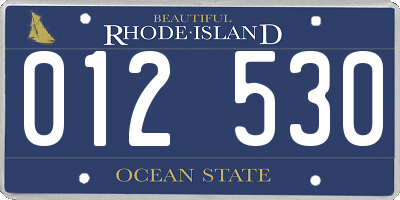 RI license plate 012530