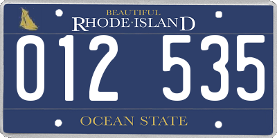 RI license plate 012535