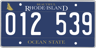 RI license plate 012539