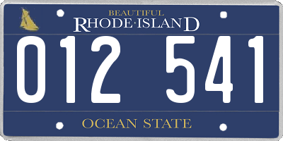 RI license plate 012541