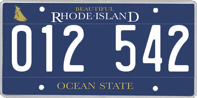 RI license plate 012542