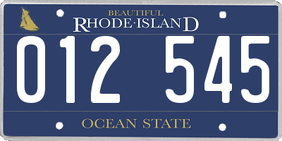 RI license plate 012545