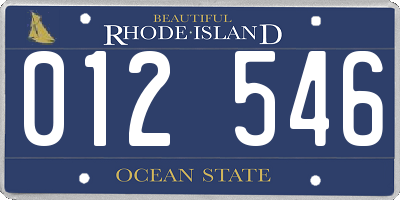 RI license plate 012546