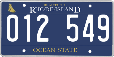 RI license plate 012549