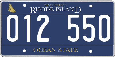 RI license plate 012550