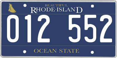 RI license plate 012552