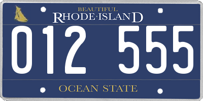 RI license plate 012555