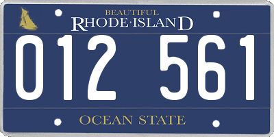 RI license plate 012561