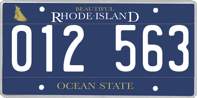 RI license plate 012563