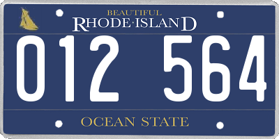 RI license plate 012564