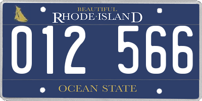 RI license plate 012566