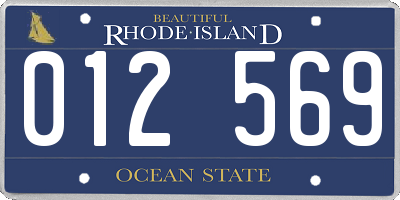 RI license plate 012569