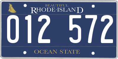 RI license plate 012572