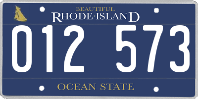 RI license plate 012573