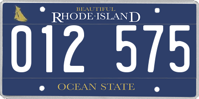 RI license plate 012575