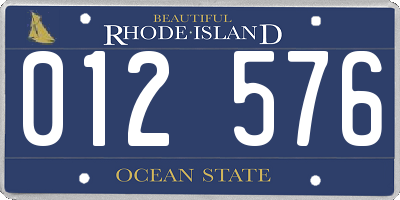 RI license plate 012576