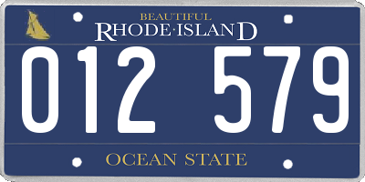 RI license plate 012579