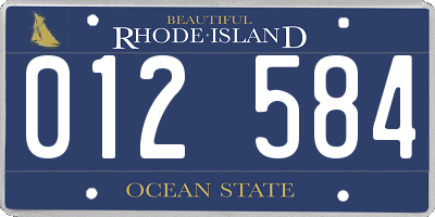 RI license plate 012584